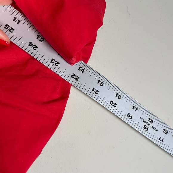 Madewell Poplin Cotton Crewneck Bubble Short Sleeve Mini A-line Dress Sz 6 Red - Picture 12 of 16